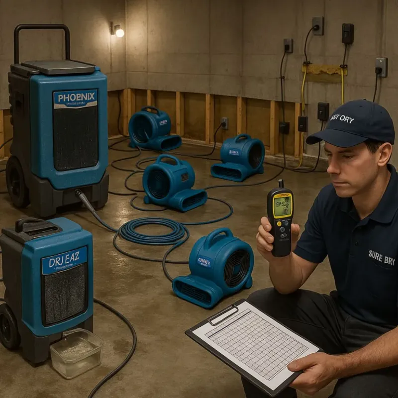 Structural Drying and Dehumidification process in Carteret County, NC